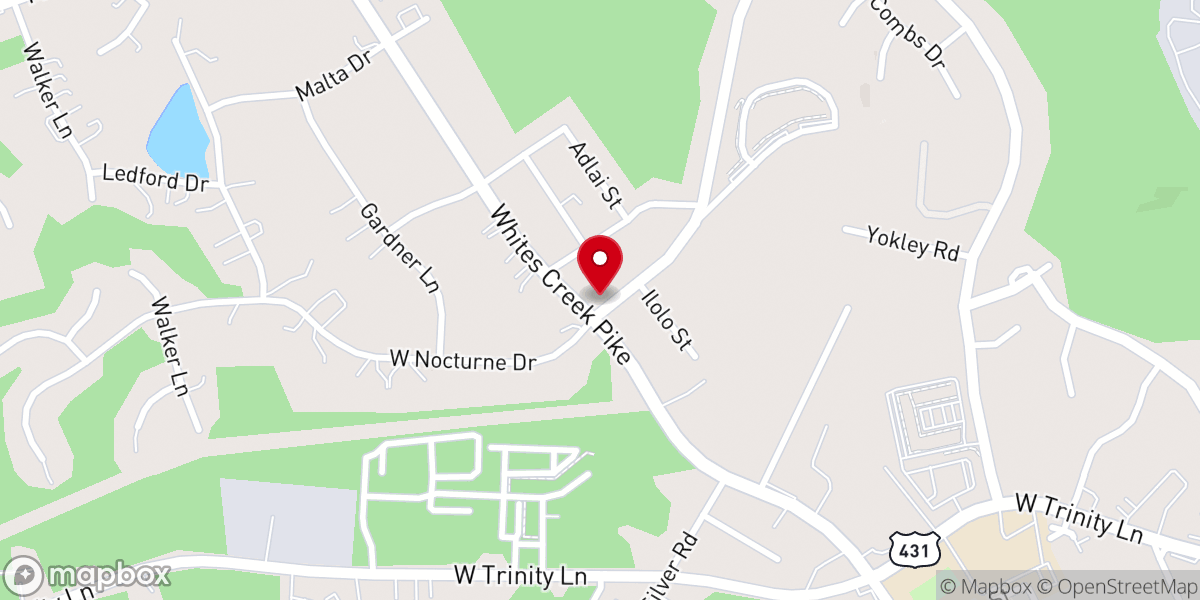 Map showing location of Iglesia Evangelica de la Fe Apostolica en Cristo Jesus whites creek pk TN