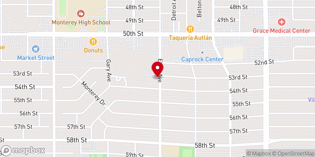 Map showing location of Lubbock Seventh-day Adventist Church