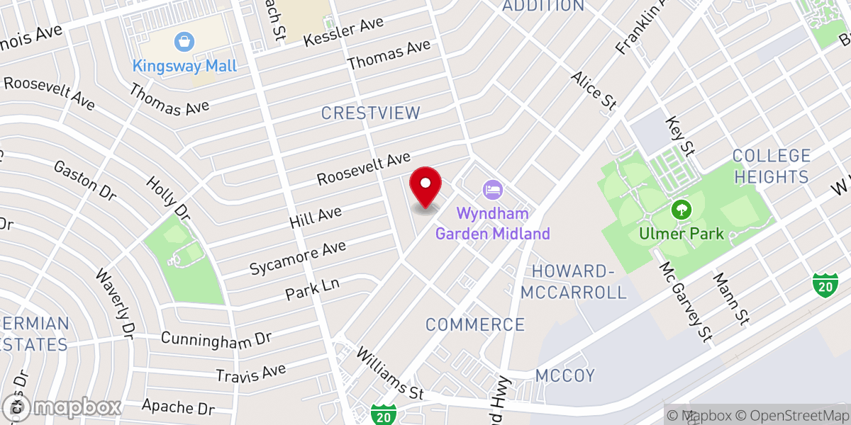 Map showing location of Midland Seventh Day Adventist Church