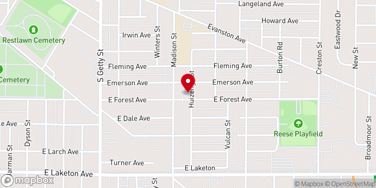 Map showing location of First Wesleyan Church of Muskegon