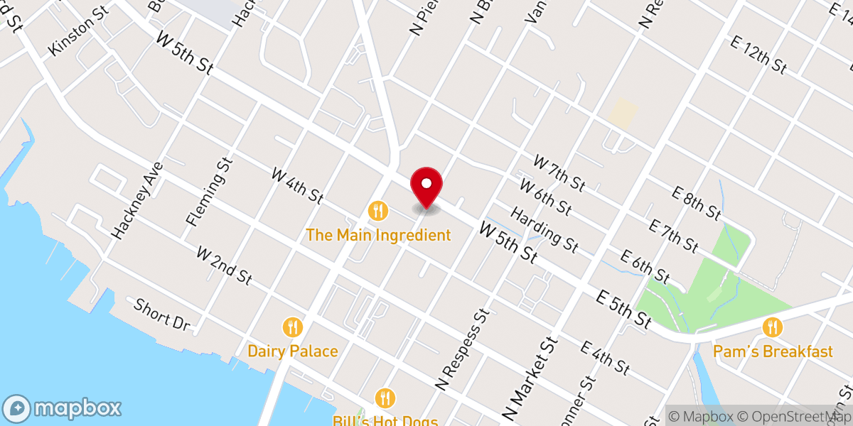 Map showing location of Evergreen Holiness Church