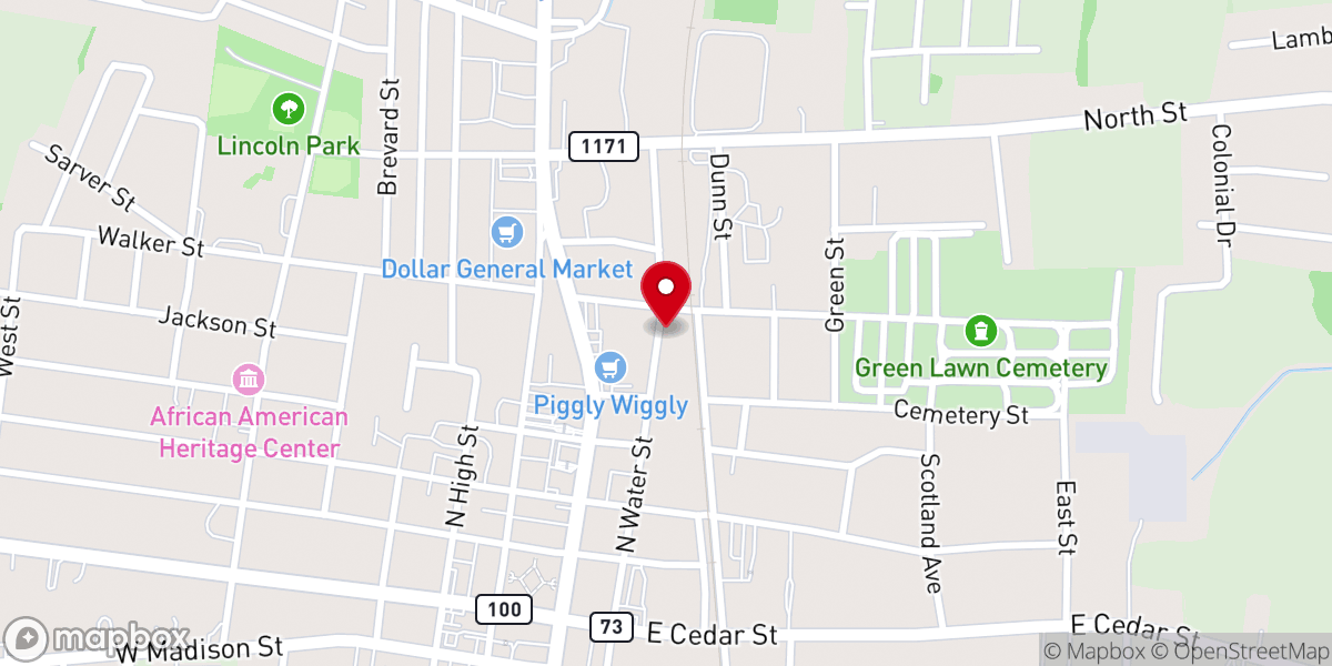 Map showing location of Old way missionary Baptist church