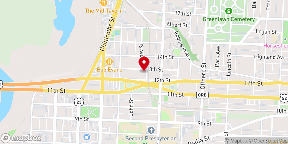 Map showing location of Mt Zion Baptist Church