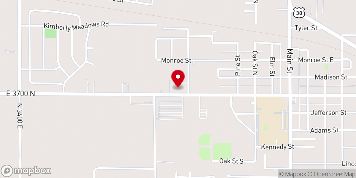 Map showing location of Kimberly Church of Christ