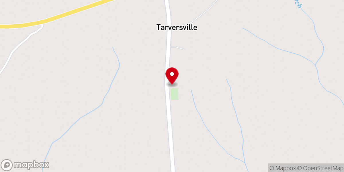 Map showing location of Tarversville Church