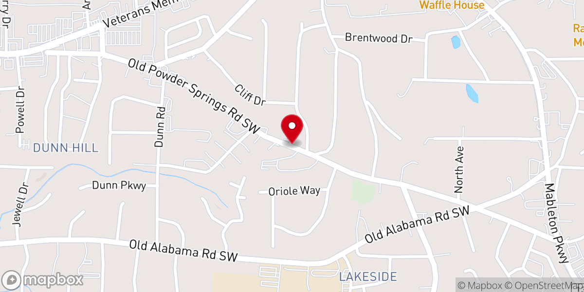 Map showing location of Mableton Pentecostal Church