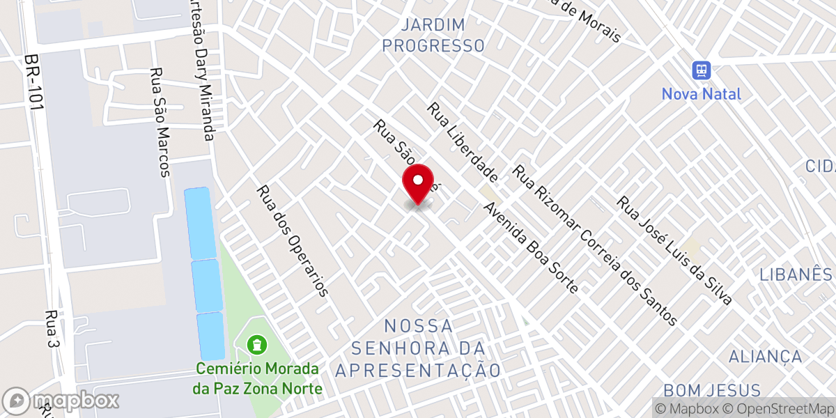 Map showing location of IEADERN - Assembléia De Deus - Cong. Novas de Alegria