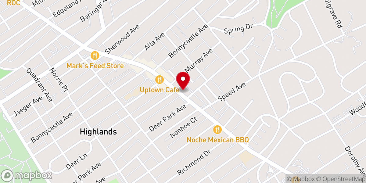 Map showing location of Deer Park Baptist Church