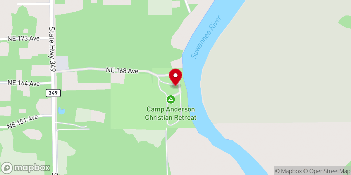 Map showing location of Camp Anderson Anchored