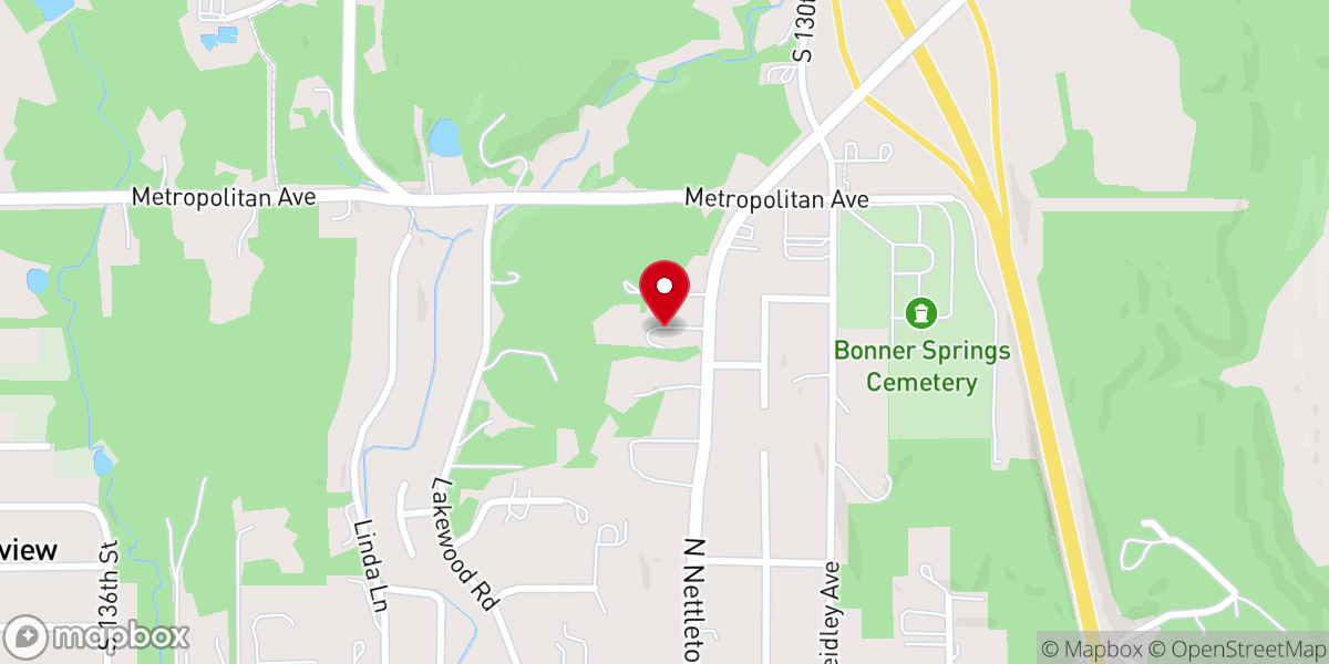 Map showing location of Bonner Springs Church-Nazarene