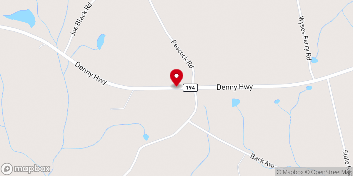 Map showing location of Corinth Lutheran Church