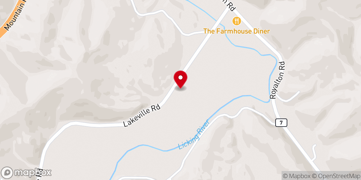 Map showing location of Lakeville Baptist Church