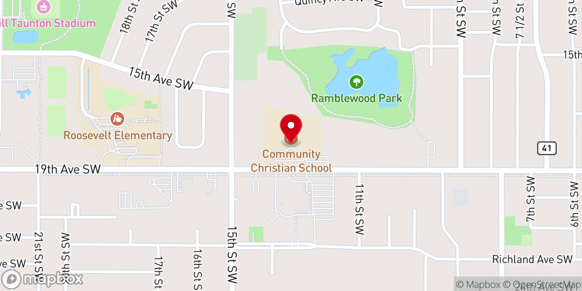 Map showing location of Community Christian School
