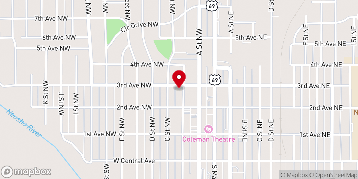 Map showing location of All Saints Episcopal Church