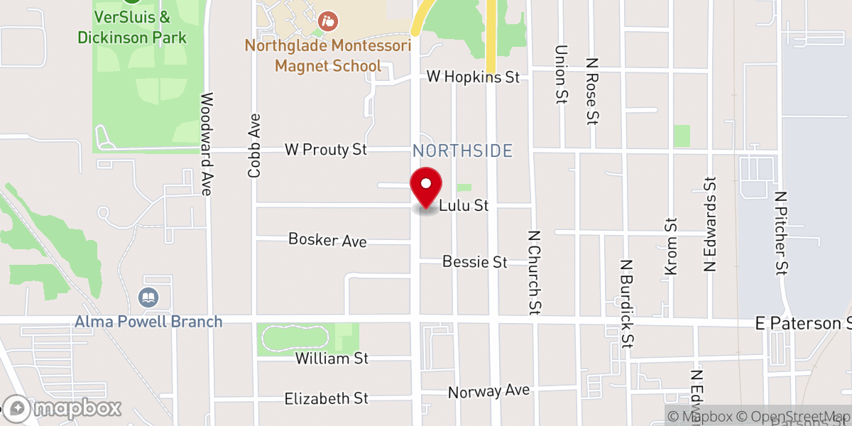 Map showing location of Mt Calvary Christian Bible Church