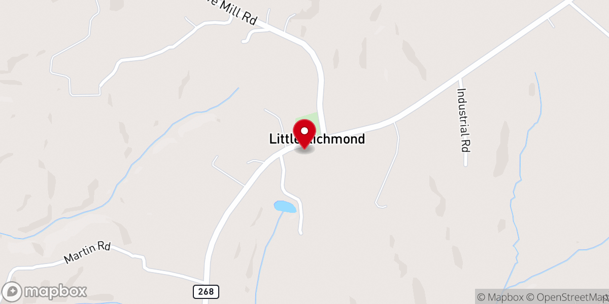 Map showing location of Little Richmond Baptist Church