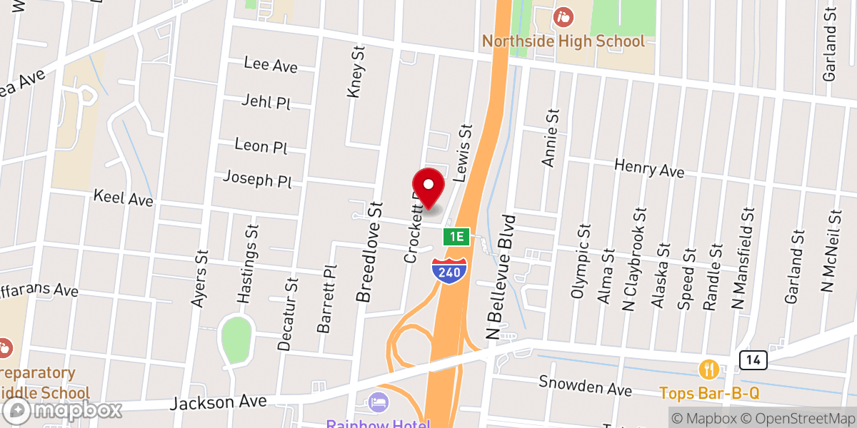 Map showing location of Nazareth Missionary Baptist Church