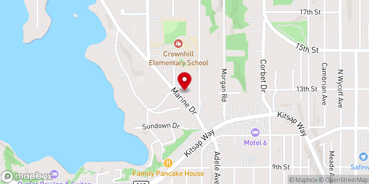 Map showing location of Bremerton United Methodist Church