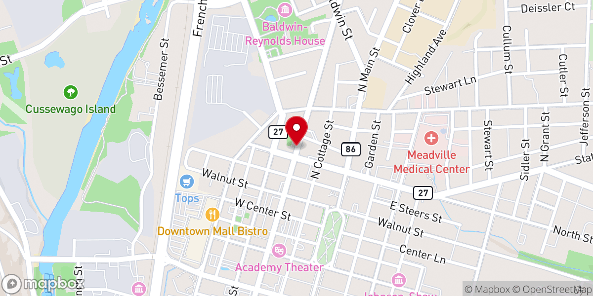 Map showing location of Meadville House of Prayer