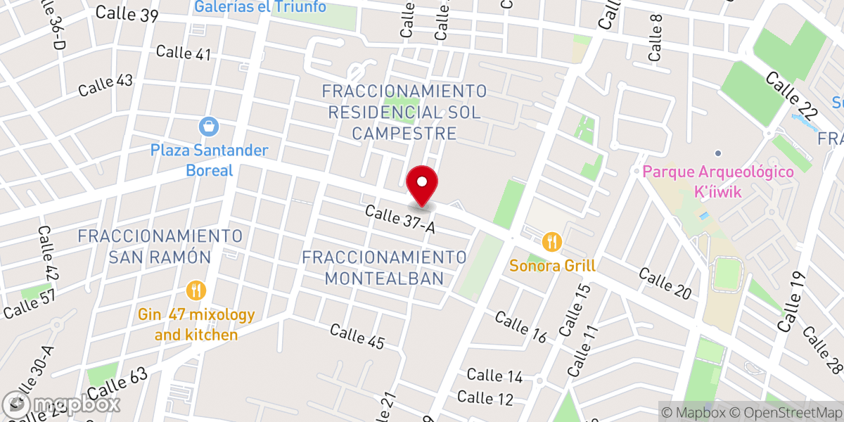Map showing location of Comunidad de Fé Mérida