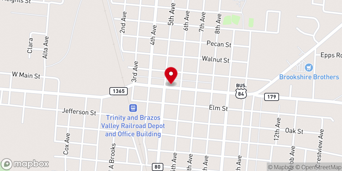Map showing location of Teague Community Center