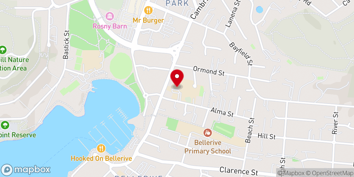 Map showing location of Corpus Christi Catholic Church