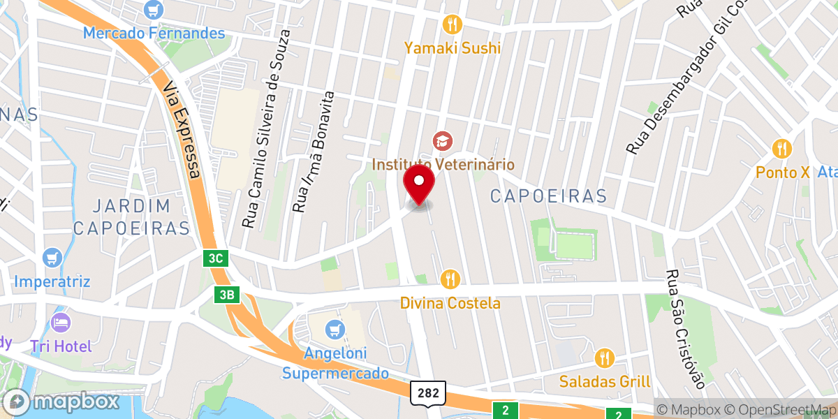 Map showing location of Assembleia de Deus Madureira