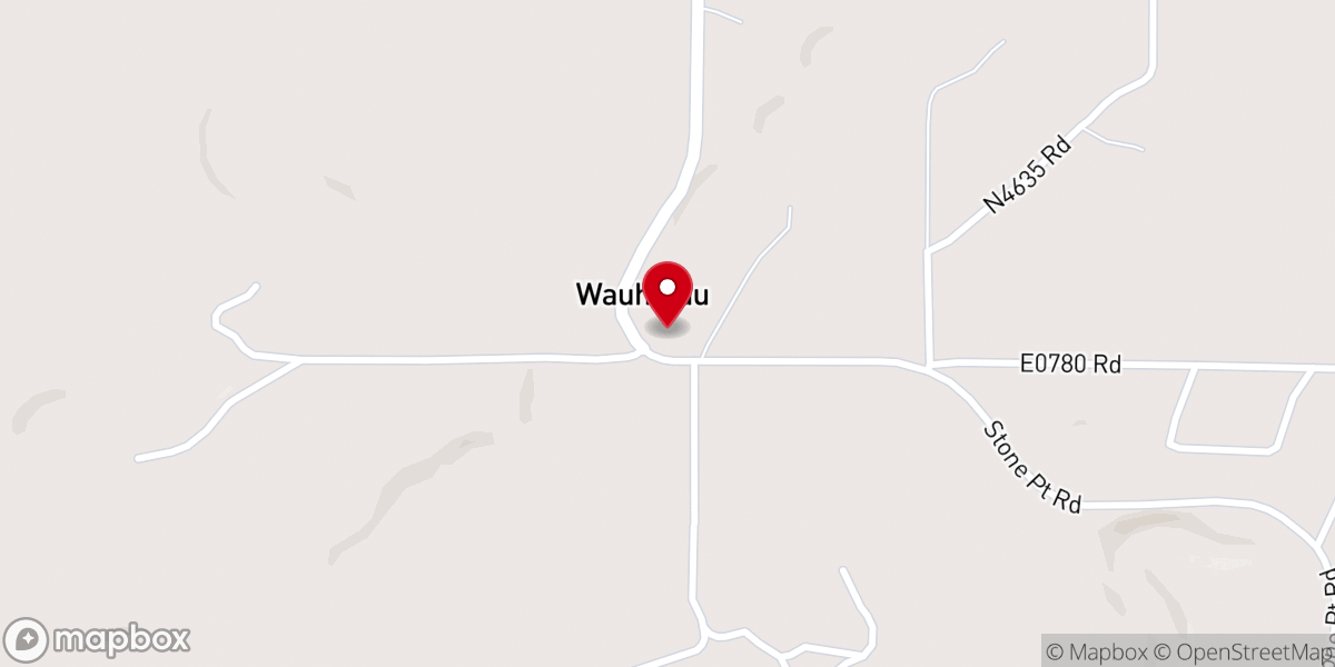 Map showing location of Wauhillau Free Holiness Church