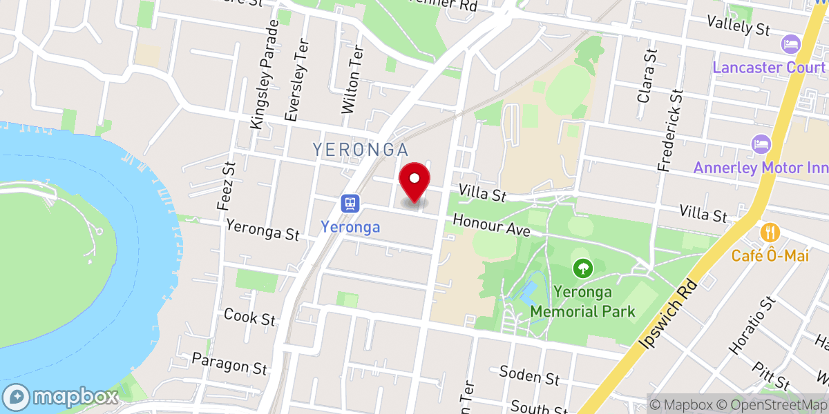 Map showing location of Yeronga Anglican Church