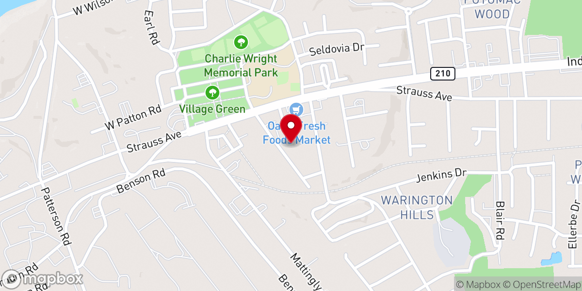 Map showing location of Indian Head Baptist Church