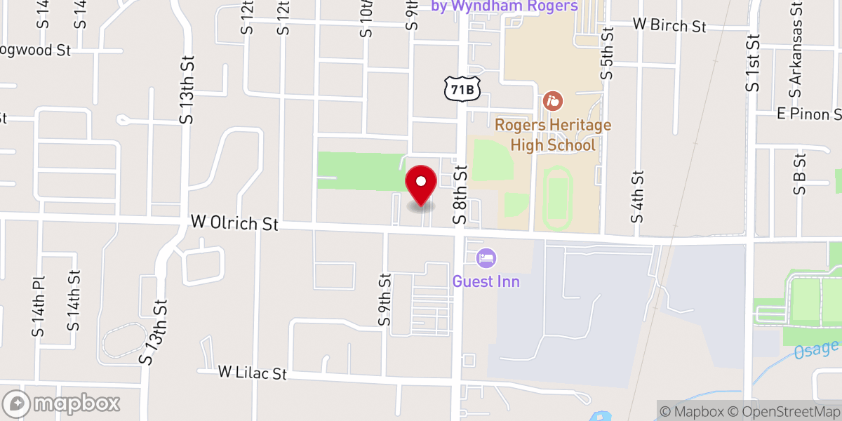 Map showing location of Peace Lutheran Church