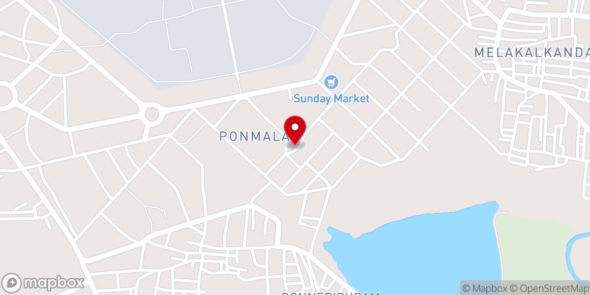 Map showing location of St. Joseph's Church, Ponmalai