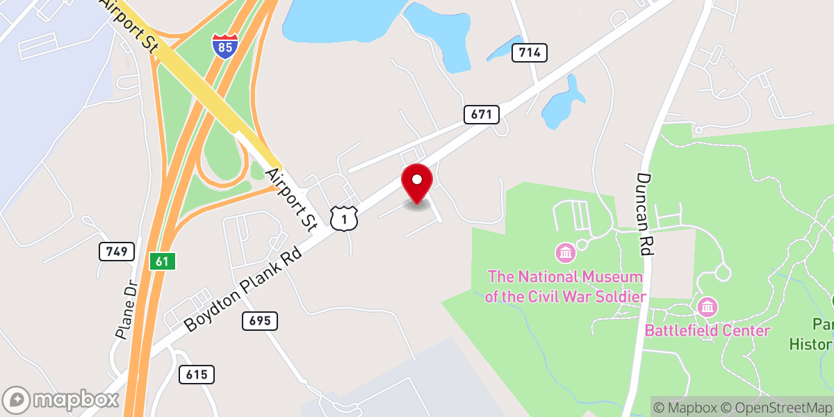 Map showing location of Dinwiddie Health & Rehab Center