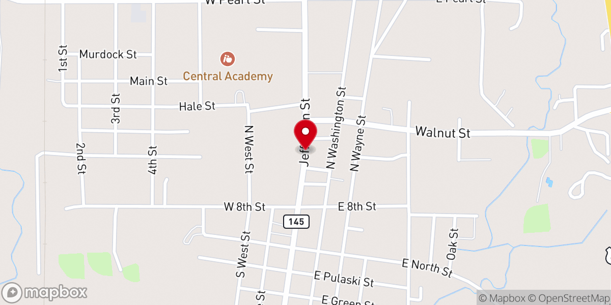 Map showing location of Christian Hill MB Church
