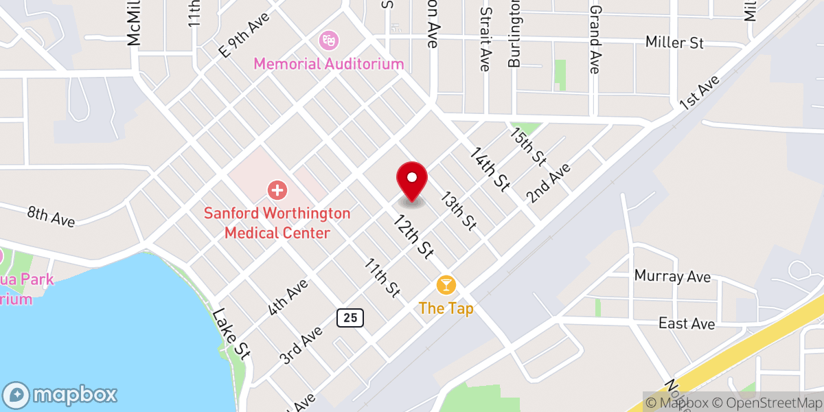 Map showing location of First Lutheran Church ELCA