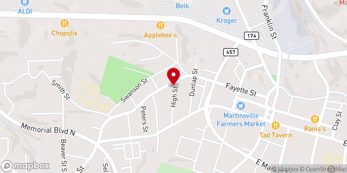Map showing location of High Street Baptist Church