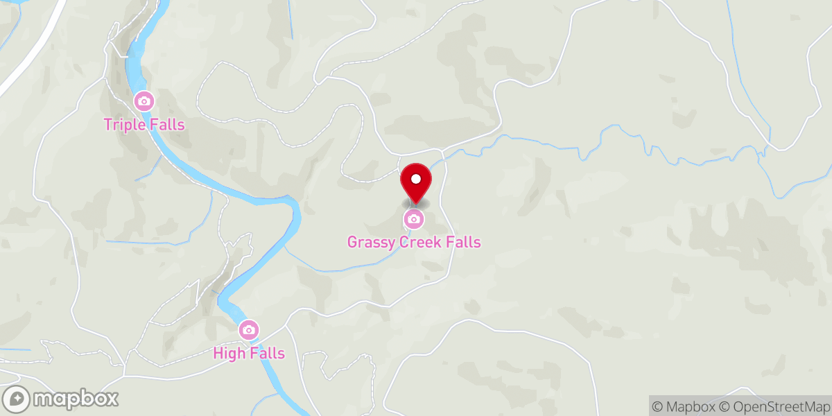 Map showing location of Grassy Creek Falls