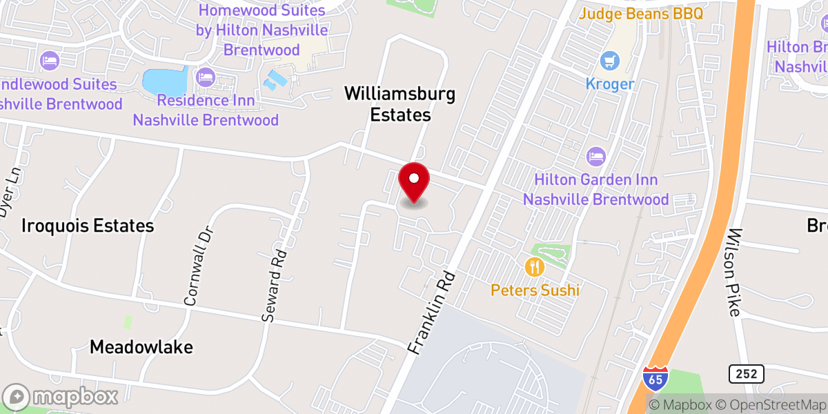 Map showing location of Brentwood United Methodist Church