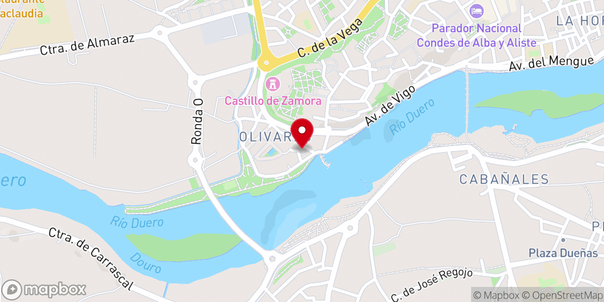 Map showing location of Iglesia de San Claudio de Olivares
