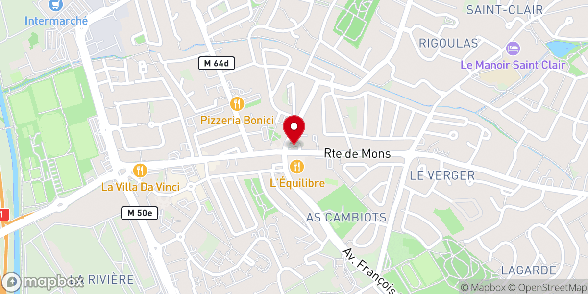 Map showing location of Église Saint-Joseph de Balma