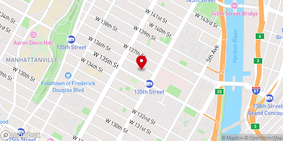 Map showing location of New York Cross Church