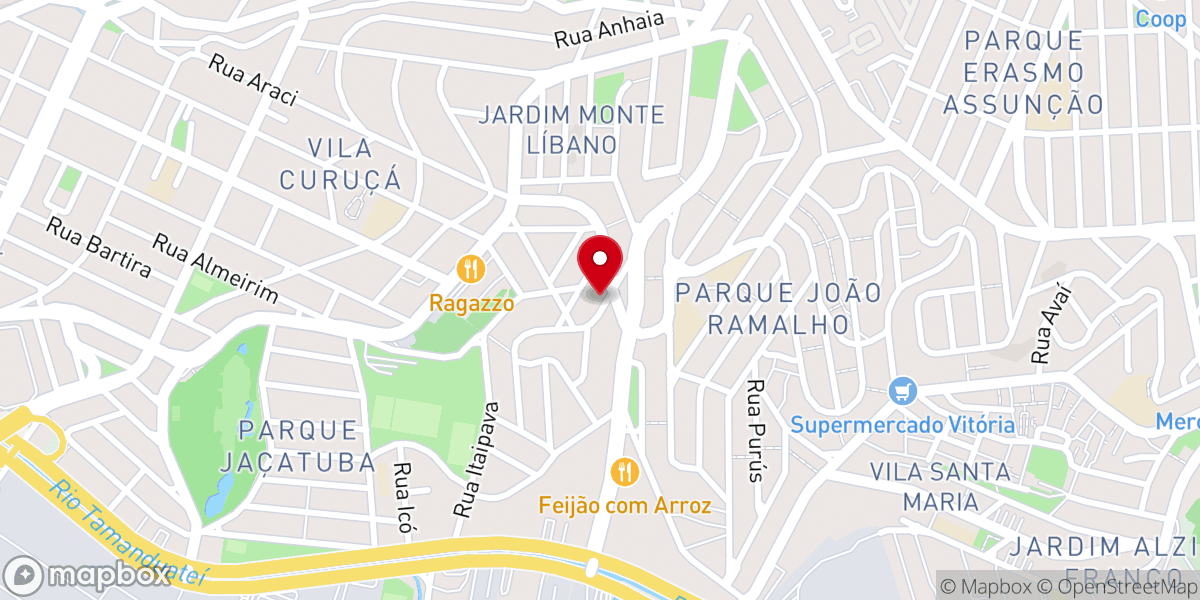 Map showing location of Primeira Igreja Batista de Santo André