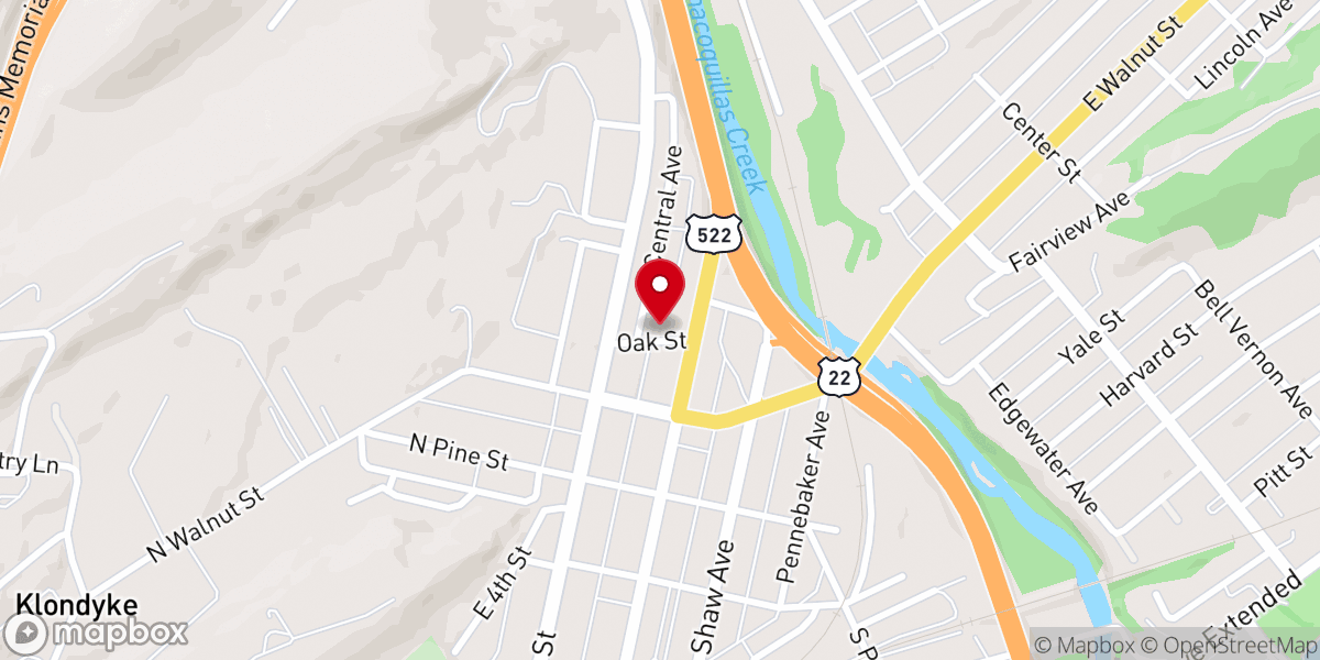Map showing location of Trinity United Church of Christ