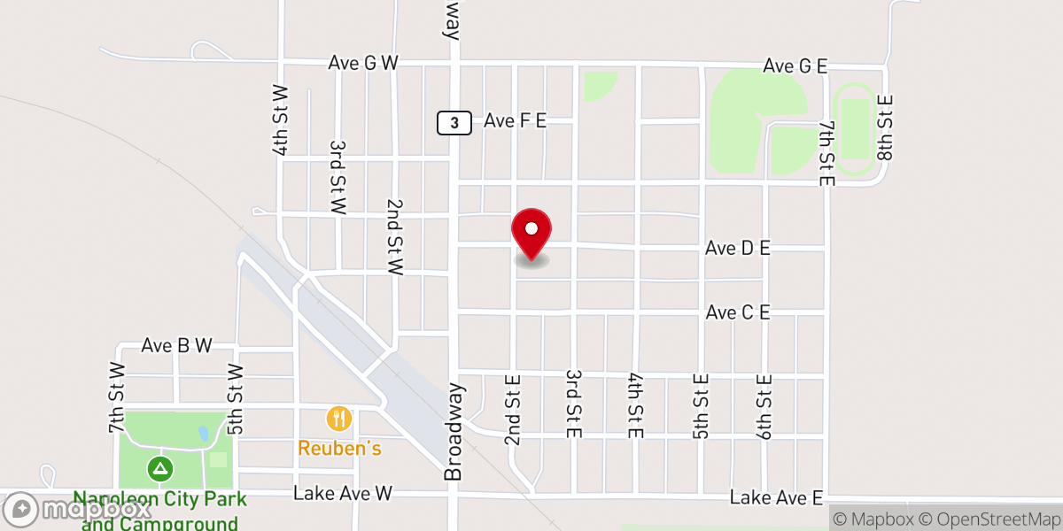 Map showing location of Trinity Lutheran Church