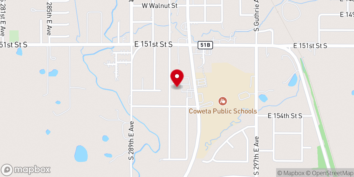 Map showing location of First Baptist Church