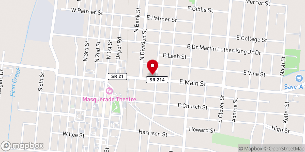 Map showing location of Union City First Methodist Church