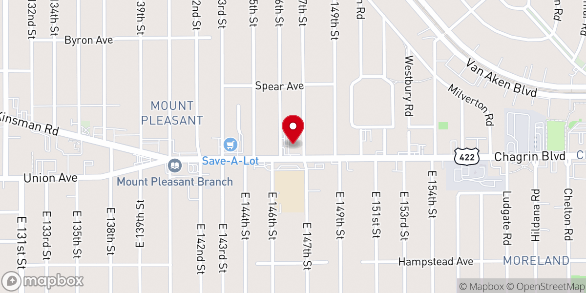 Map showing location of New Sardis Primitive Baptist Church