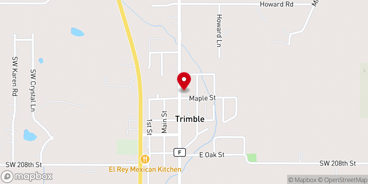 Map showing location of Grace Trimble