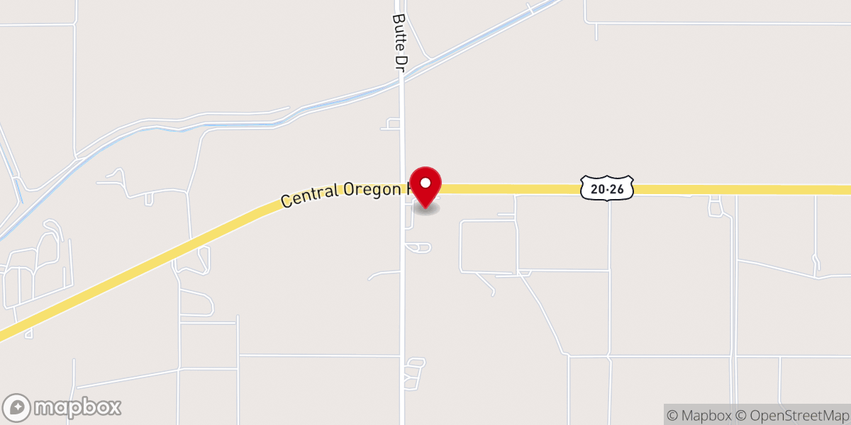 Map showing location of Butte Baptist Church