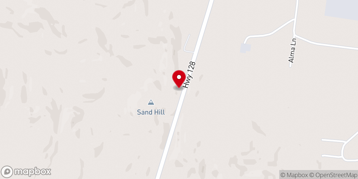 Map showing location of Sand Hill Church